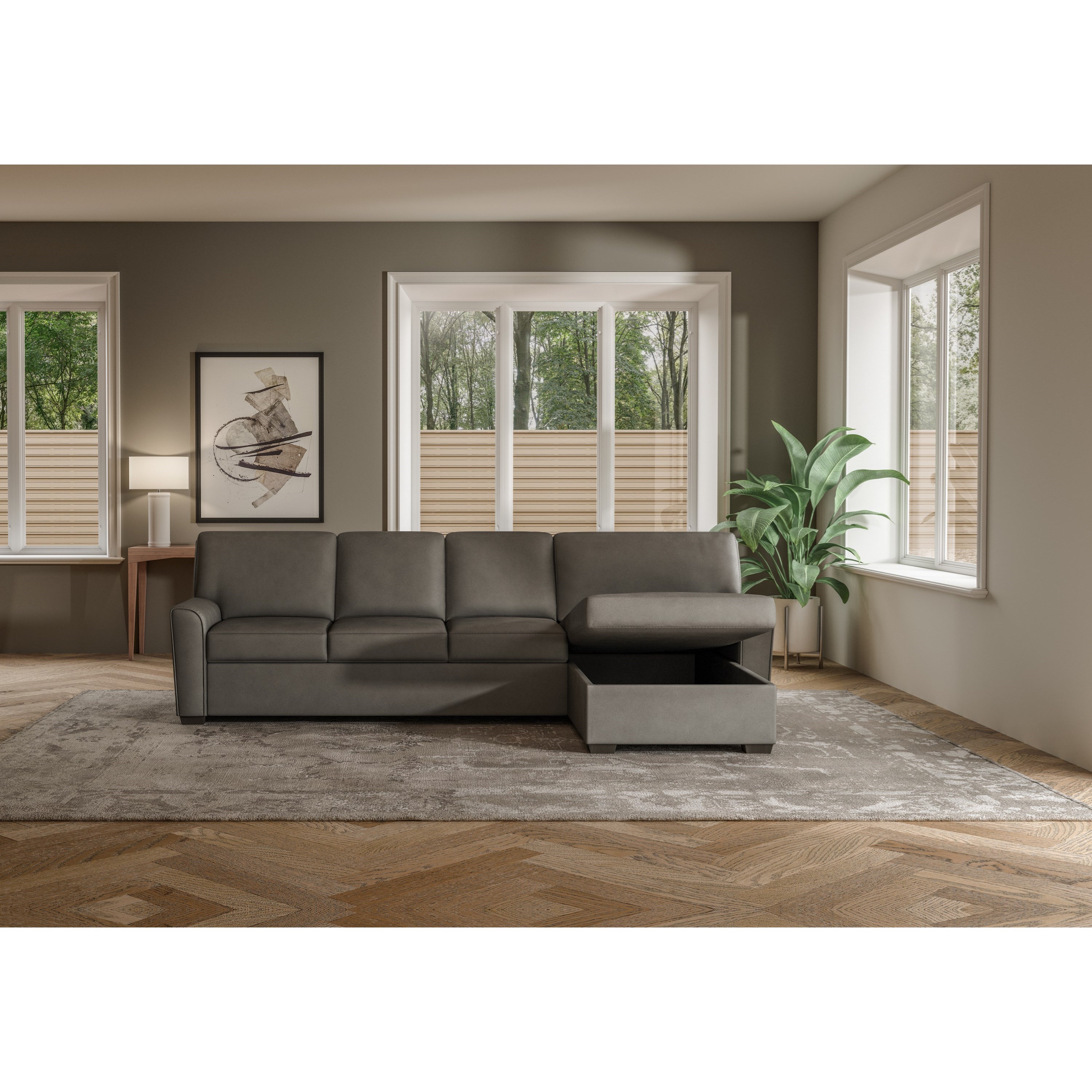 American Leather Klein Two Piece Sectional Sofa w/ King Sleeper and